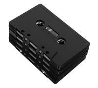 FUNNETOYU 4pcs Black Blank Cassette Tape Set for DIY Accessories and Wall Decoration, Plastic Material, Matte Finish, Vintage-inspired Style Suitable for Office and Home Use