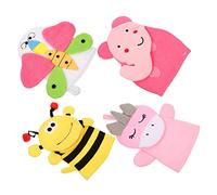 FUNNETOYU 4pcs Boy Girl Cartoon Bath Gloves Adorable Animals Bathing Glove Exfoliating Washing Boy Girl Bath Travel Random Style