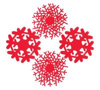 FUNNETOYU 4Pcs Christmas Snowflake Heat Insulation Mat Set, Felt Cup Coasters and Table Placemats for Holiday Drink Protection and Festive Home Decoration