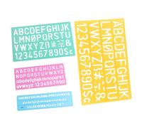 FUNNETOYU 4pcs Colorful Graffiti Rulers Alphabetic Templates with Numbers and Symbols for Drawing Learning Painting DIY Educational Tool Random Color