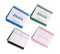 FUNNETOYU 4pcs Desk Calendar Standing Flip Desktop Calendar with English Habit Tracker Monthly Schedule Planner for Office Home School Organizing