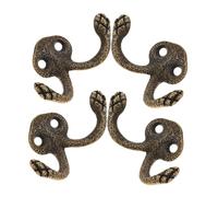FUNNETOYU 4pcs Heavy Duty Wall Mounted Hooks Vintage Zinc Alloy Towel Coat Hangers for Bathroom Rustic Farmhouse Decor Multi Purpose Key Hat Rack Simple Installation Space Saving Design