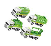 FUNNETOYU 4pcs Mini Garbage Truck for Lightweight Sanitation Vehicles Safe Develops Coordination Creative Thinking Random Styles for Boys
