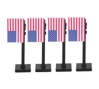 FUNNETOYU 4pcs Mini Soldier Building Blocks Set with American Flag Accessories for Independence Day Roleplay Detailed Miniature Army Figures for Creative Social Interaction and Educational