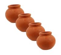FUNNETOYU 4PCS Miniature Ceramic Bonsai Pots for Dollhouse DIY Scene Construction Tiny Flower Pot Decorations for Mini Garden Plants Micro Desktop Ornaments for Creative Crafting and Family