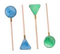 FUNNETOYU 4Pcs Miniature Fishing Net Blue Green Props for Dollhouse Decorations and Miniature Scenes Realistic Model for Creative Play and Photography