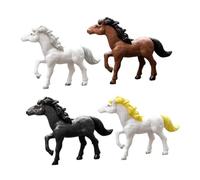 FUNNETOYU 4pcs Miniature Horse Model Set, Simulation Animal Figurines for Home Decor and Educational Cognitive, Small Realistic Horse Statues for Desk and Shelf Display