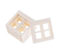 FUNNETOYU 4pcs Miniature Plastic Dollhouse Windows DIY Tiny House Accessories Realistic Design Easy Installation Scale Doll House Decoration for Collectors and Hobbyists