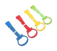 FUNNETOYU 4pcs Playpen Cartoon Patterns Pull-up Rings for Toddlers Cot Hanging Rings and Included for Playpen Cot Assistance Boy Girl Development