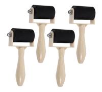 FUNNETOYU 4Pcs Printmaking Rubber Rollers with Plastic Handles for Art Craft Versatile Ink Applying Tool for Smooth and Consistent Printing Lightweight Portable Design for Artists