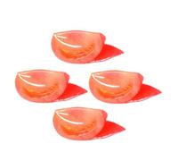 FUNNETOYU 4Pcs Realistic Artificial Tomato Slice Models Lifelike Plastic Vegetable Decorations for Home Kitchen Photography Props Indoor Outdoor Display Vivid Simulation Texture and Color
