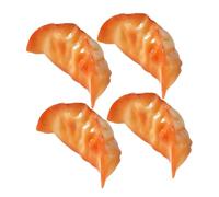 FUNNETOYU 4pcs Realistic Mini Fried Dumpling Model PVC Decorative Food Prop for Photo Shoot and Display Compact Faux Dumplings with Smooth Surface for Home and Restaurant Decoration