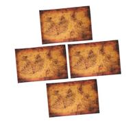 FUNNETOYU 4pcs Vintage Pirate Treasure Hunt Maps for Paper Map Game for Family Gatherings Encourages Strategic Thinking and Collaborative Play for Pirate-themed Parties and Interactive Fun