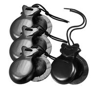 FUNNETOYU 4pcs Wooden Finger Castanets Clear Sound Spanish Percussion Instruments for Music Education and Band Performance with Polished Stylish Design