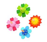 FUNNETOYU 4pcs Wooden Gyro Set Creative Pressure Relief for Boys and Funny Spinning Plaything for Educational Fun and Hand Eye Coordination