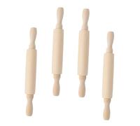 FUNNETOYU 4Pcs Wooden Rolling Pins Baking Rolling Rods Non Stick Dough Rollers for Homemade Pizza Cookie Biscuit Pastry Kitchen Baking Accessories