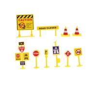 FUNNETOYU 5 set Miniature Traffic Signage Model DIY Micro Landscape for Cognitive Games Educational Road Safety Teaching Accessories