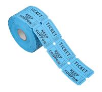 FUNNETOYU 500pcs Double Roll Raffle Tickets Lake Blue Perforated for Events Parties Fundraisers Concerts Festivals with Connect Section for Easy Winner Communication