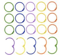 FUNNETOYU 50pcs Colored Metal Keychain Rings Binder Rings for Loose Leaf Binding Small Flat Keyrings for Notebooks Planners Craft Projects Assorted Purple Blue Green Orange Yellow