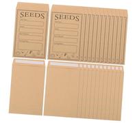 FUNNETOYU 50Pcs Kraft Paper Seed Envelopes Self-Sealing Small Seed Storage Packets for Gardening Plant Lovers with Classification Labels Easy to Use