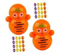 FUNNETOYU 50pcs Mini Animal Tumbler Party Favors Wobble Dolls Decorative Tabletop Gift with Cute Patterns and Bright Colors