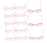 FUNNETOYU 50pcs Mini Flower Shaped Doll Sunglasses Chic Eyeglasses for Dollhouse Decoration and DIY Craft Projects Pink Adorable Accessories for Dolls and Photography Props