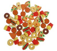 FUNNETOYU 50pcs Mini Food Erasers for Cute Hamburger Hot Dog Fries Cartoon Pencil Erasers for Classroom Prizes Party Favors School Supplies Portable Fun Stationery