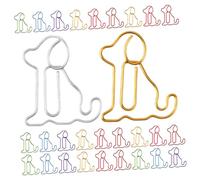 FUNNETOYU 50Pcs Small Decorative Dog Shaped Paper Clips for Office and School Metal Document Fixing Clips with Strong Clamping Force Convenient for Photos Files Memos and Notes