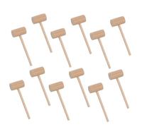 FUNNETOYU 50Pcs Solid Wood Mini Hammers Lightweight Portable Crab and Cake Mallets Compact Wooden Miniature Mallets for Shellfish Cracking and Baking Use