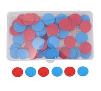 FUNNETOYU 50Pcs Ten Frame Math Counters Plastic Round Discs Colorful Counting Chips for Addition and Subtraction Practice Kindergarten Arithmetic Chain 1St Grade Learning