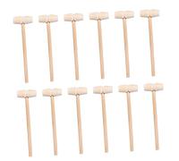 FUNNETOYU 50pcs Wooden Crab Mallet with Ergonomic Handle Natural Wood Hammer for Seafood Cracking Craft Hammer Enhancing Hand Eye Coordination and Creativity