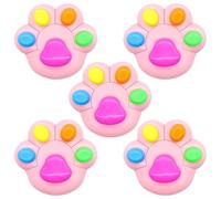 FUNNETOYU 5pcs Cat Paw Shaped Fluorescent Highlighter Pens Assorted Neon Colors Compact Portable Multi-color Marker for Students Teachers Journaling Reading Scrapbooking and Study Essentials