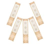 FUNNETOYU 5pcs Chinese Style Miniature Wooden Screen Panels for Dollhouse Décor, Vintage Mini Room Divider Furniture Set, Suitable for Dollhouse Miniatures and Model Landscaping