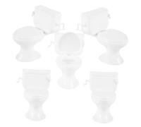 FUNNETOYU 5pcs Delicate Mini Toilet Decors for Dollhouse High Simulation Toilet Models Realistic Bathroom Accessories for Mini House Plaything for Creative Play and Decoration