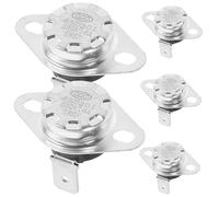 FUNNETOYU 5pcs Dryer Thermostat Replacement Parts for Household Appliances, Accurate Temperature Control, Convenient to Install, Silver Aluminium and Zinc Alloy Material, for Dryer Broken