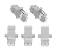 FUNNETOYU 5pcs Lc to Lc Fiber Cable Connector Adapter Kit Gray Duplex Optical Fiber Coupler for Network Patch Cord Interconnect in Networking Applications