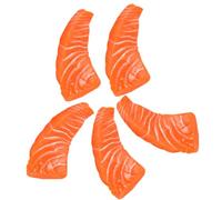 FUNNETOYU 5pcs Lifelike Artificial Salmon Slices Realistic Simulation Food Model for Kitchen Decor Scene Layout Props Photography Displays and Education