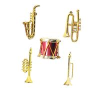 FUNNETOYU 5Pcs Mini Musical Instruments Set for Sturdy Dollhouse Decor Creative to Cultivate Musical Potential and Imagination Safe Smooth Surface for Childrens Play