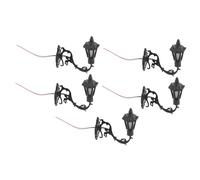 FUNNETOYU 5pcs Miniature Wall Lamp Model Wall Light Simulation for Mini House Decor Sand Table Ornament Stainless Steel Abs Material Safe