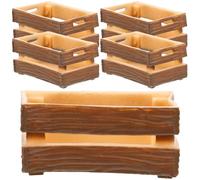 FUNNETOYU 5pcs Miniature Wooden Dollhouse Crates Set Hollow Frame Boxes Mini Storage Containers for Doll Furniture and Tiny House Decorations