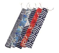 FUNNETOYU 5pcs Portable Drawstring Bags Reusable Tableware Holders for Straws Chopsticks Spoons Lightweight Easy-Clean Pouches for Camping Outdoor Dining School Use