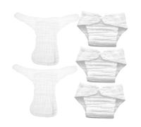 FUNNETOYU 5Pcs Reusable Cotton Diaper Insert Liners for Boy Girl Soft Absorbent Washable Nappy Pads Breathable Gentle Fabric for Month Boy Girl White