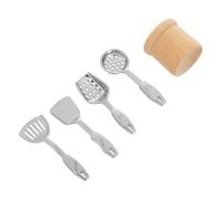 FUNNETOYU 5pcs Scale Miniature Dollhouse Kitchenware Metal Cooking Tools with for Dollhouse Accessories Collectible Micro Scene Props for Role Play and Photography