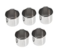 FUNNETOYU 5pcs Stainless Steel Graduated Medicine Cups Unbreakable Metal Measuring with Accurate Scale for Laboratory Hospital and Home Use