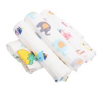 FUNNETOYU 6-Layer 100% Cotton Gauze Face Towels for 25x50cm, Soft Face Washing Towels 5pcs Set Random Patterns, Suitable for Daily Use