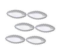 FUNNETOYU 6 Pcs Aluminium Alloy Egg Tart Mold Non Stick Baking Tins High Temperature Resistant Cake Baking Molds for Home Dessert Making