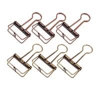 FUNNETOYU 6 Pcs Metal Binder Clips Paper Organizing Clips for Office School Home Use Medium Retro Style Fasteners for Neat Document Management