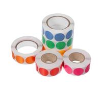 FUNNETOYU 6 Rolls Color Coding Dot Stickers Label Stickers for Office Classroom Students Vibrant Colors Orange Yellow Light Blue Green Magenta Labels Per Roll Plated Easy to Use