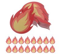 FUNNETOYU 60pcs Fire Shape Cut-outs Paper Decorations with Vivid Red Flames, for Festival Party Decorations and Bulletin Board Crafts, for Adults and ’s Firefighter Theme