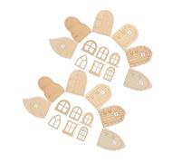 FUNNETOYU 60pcs Mini Wooden Fairy Garden Doors DIY Craft Accessories Unfinished Wood for Tree Decorations Wall Decor Outdoor Garden Door Accessories